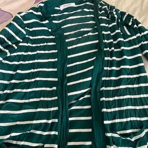 Zenana Outfitters Teal and White Striped Top